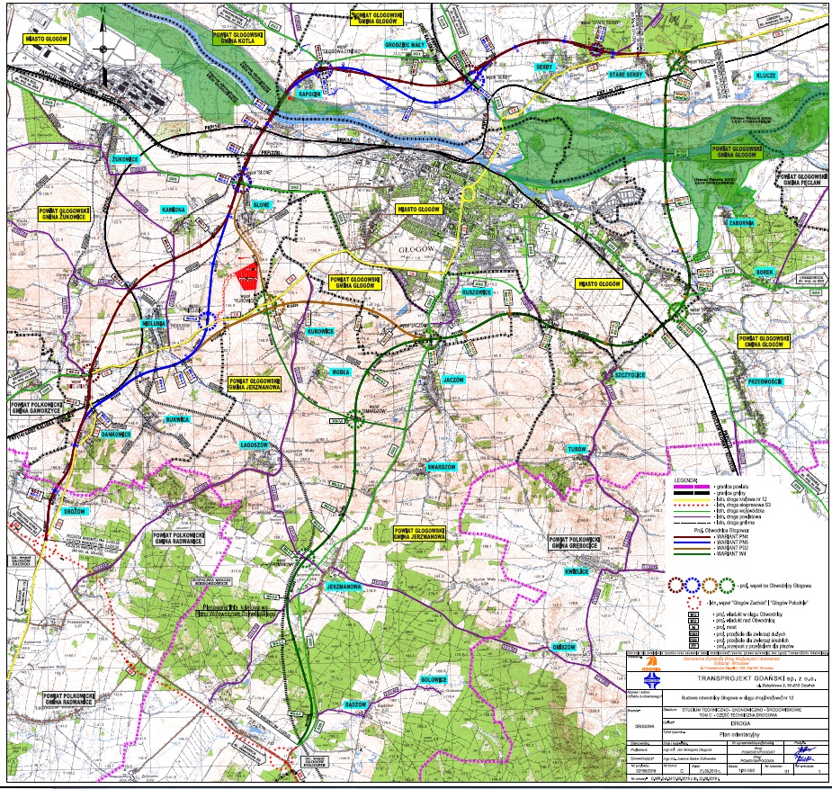 Mapa Głogowa - Plan orientacyjny na tle mapy topograficznej