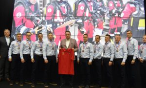 Prezes KGHM pogratulował ratownikom JRG-H zdobycia brązowych medali